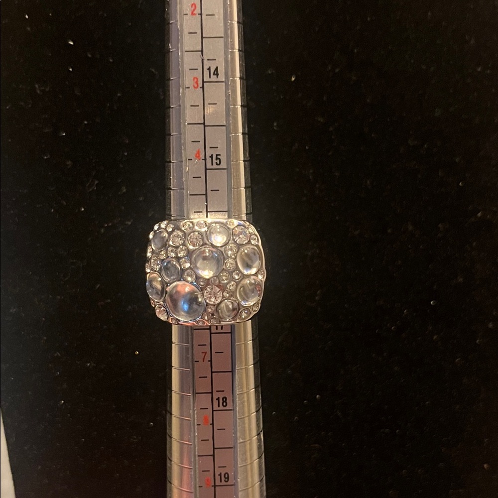 Lia Sophia Silver Tone Rock Candy Statement Ring